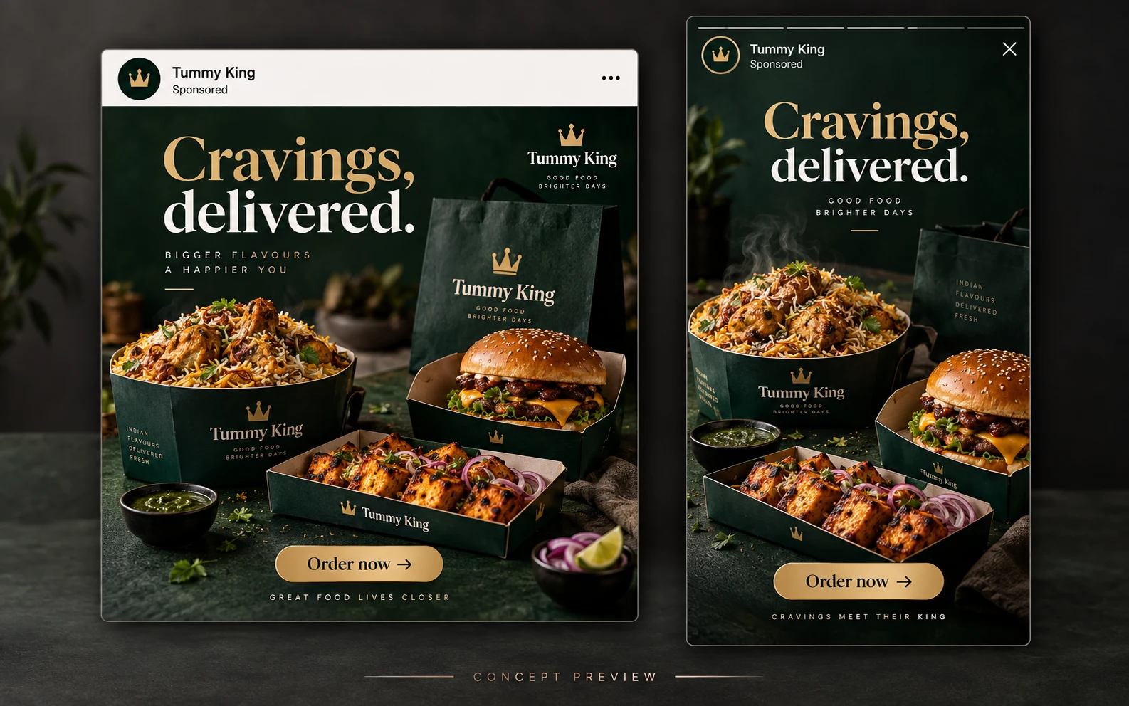 Tummy King Meta Ads creative concept