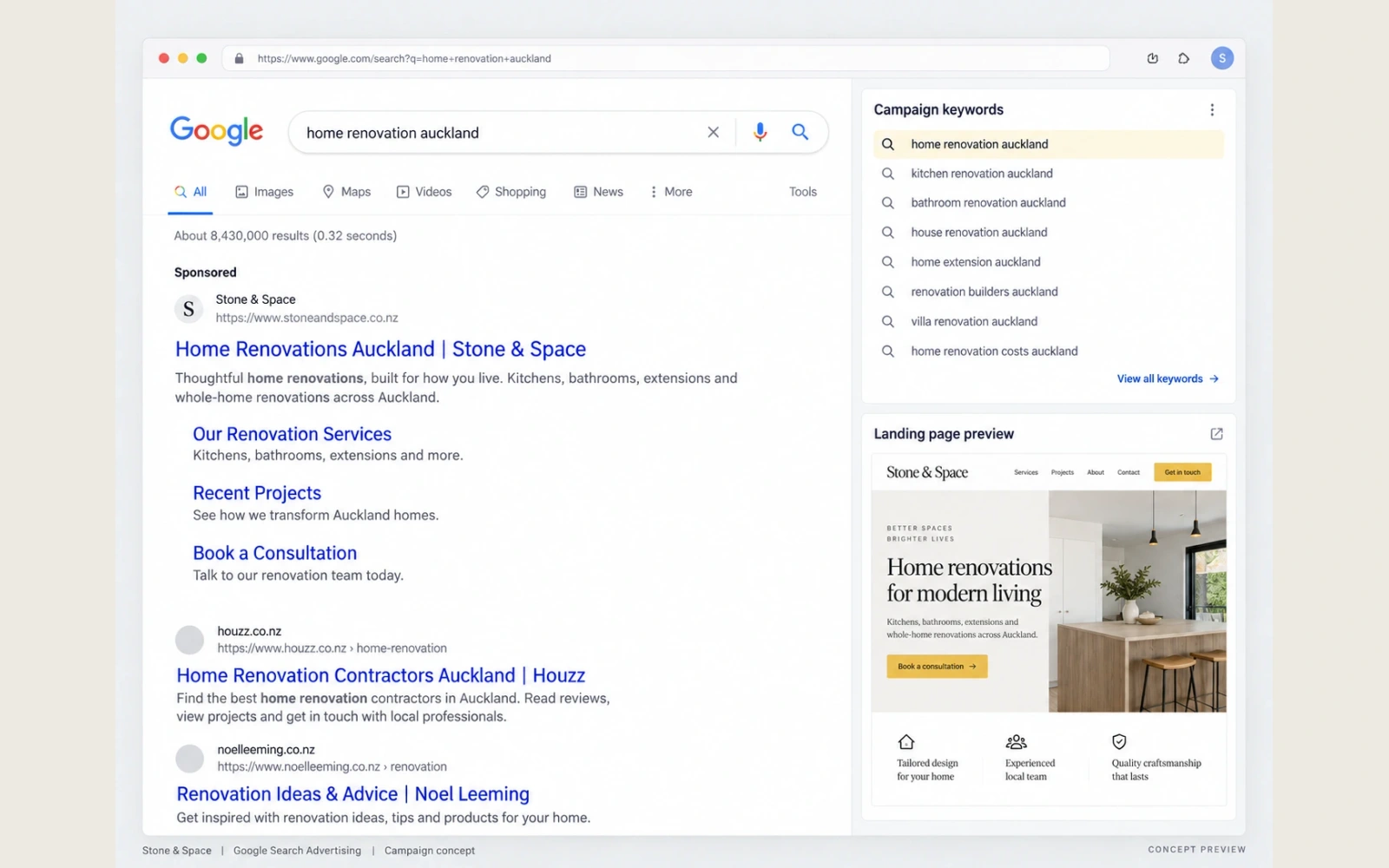 Search presence Illustrative concept