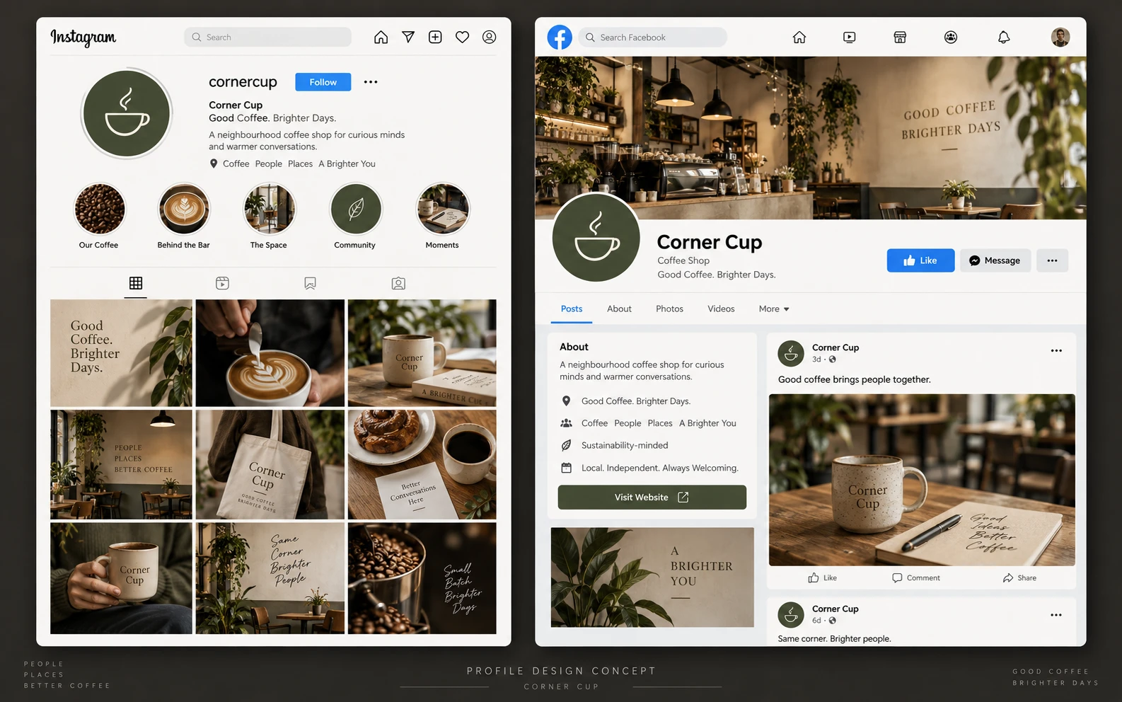 Instagram + Facebook design concept