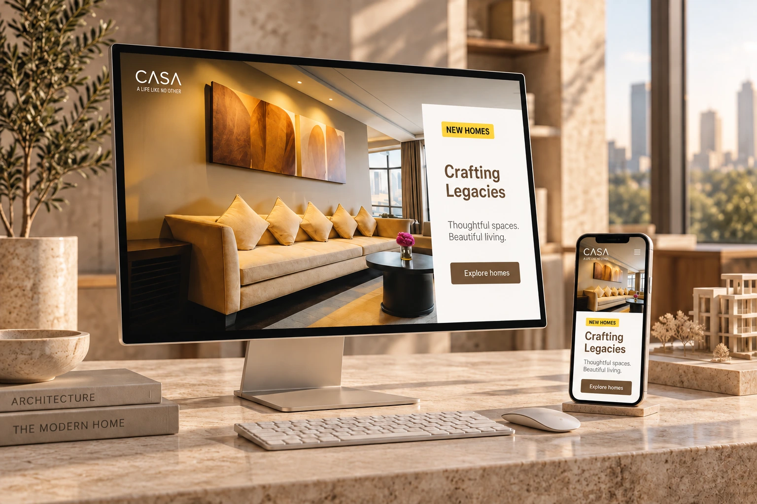 Casa Builder creative website mockup