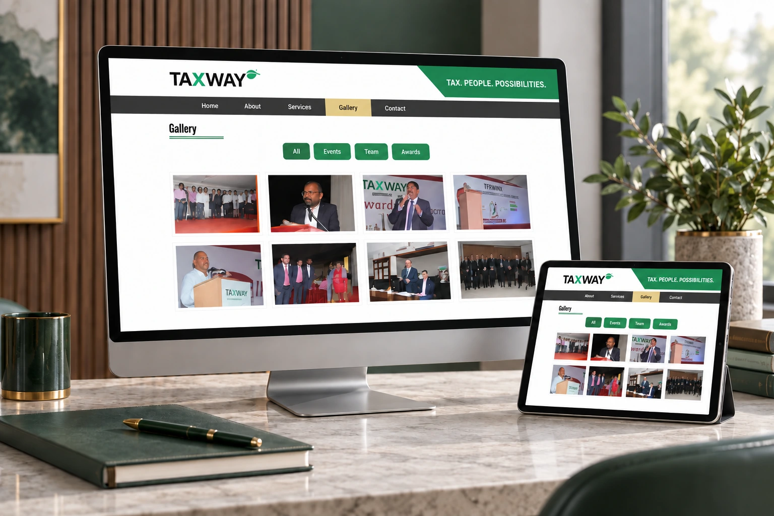 Taxway Group creative website mockup