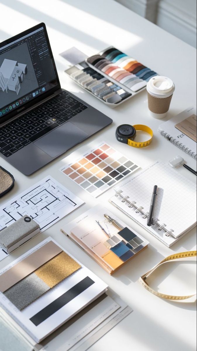branding tips for small business - colour palette and brand moodboard flat lay