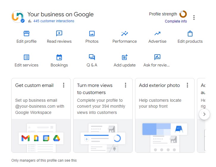 Optimised Google Business Profile for local SEO Ajmer — showing category, photos, reviews and posts