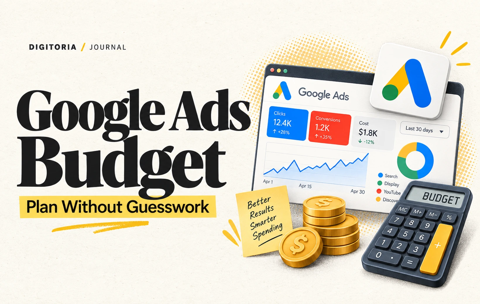 How to Plan a Google Ads Budget Without Guesswork — Digitoria blog cover