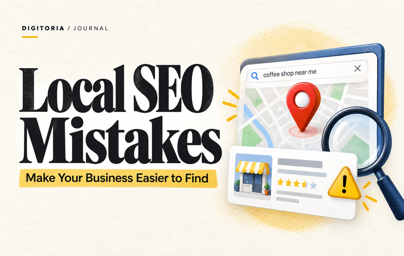 Local SEO Mistakes That Make a Business Harder to Find — Digitoria blog cover