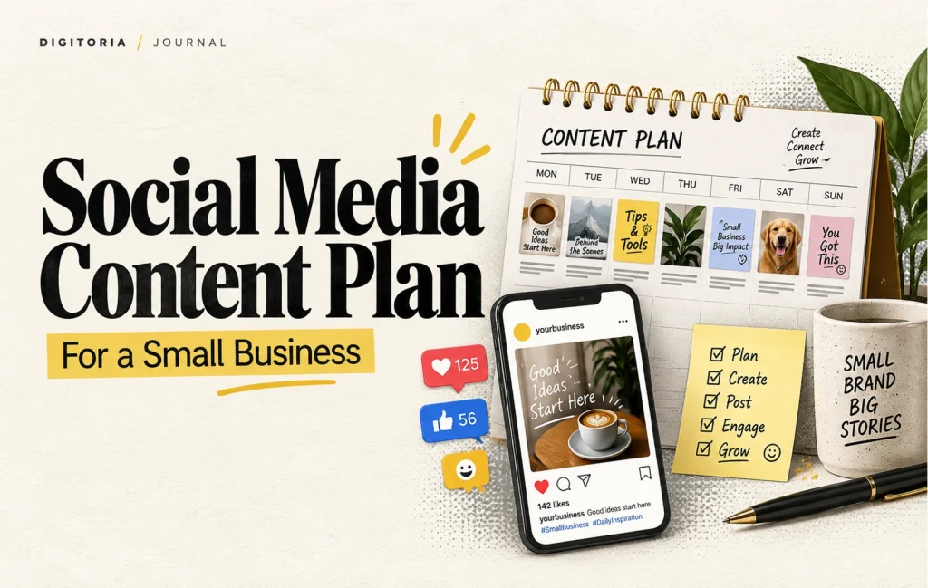 A Simple Social Media Content Plan for a Small Business — Digitoria blog cover