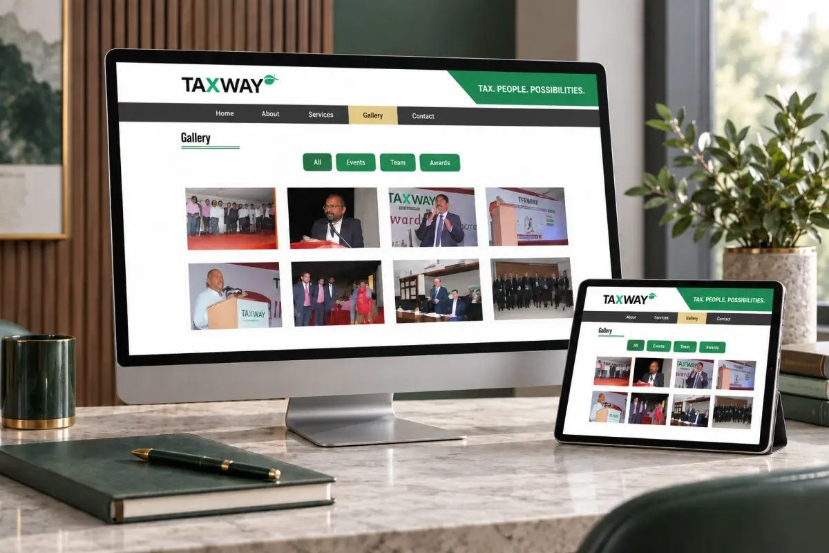 Taxway Group creative website mockup